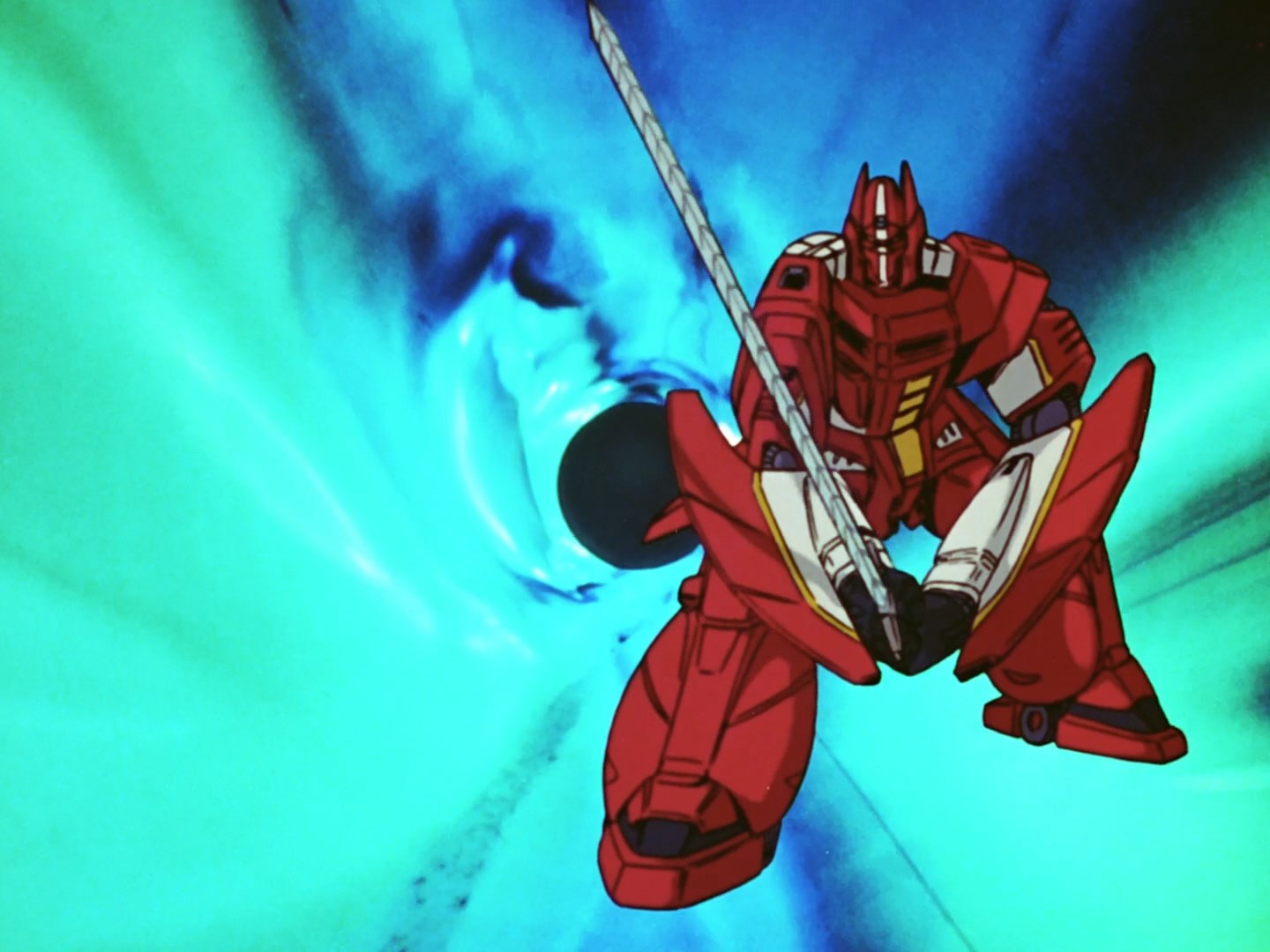 The main mecha striking a pose